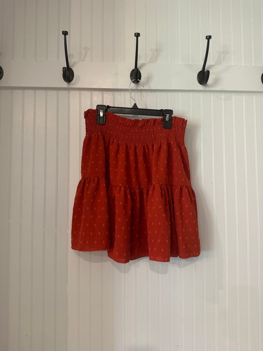 Burnt Orange Tiered Mini Skirt Womens Medium